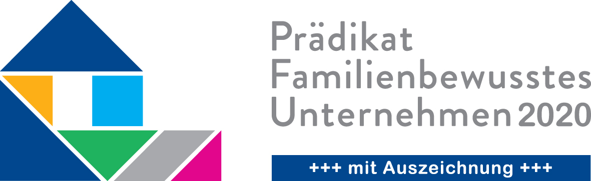 Logo des Prädikats mit Auszeichnung "Familienbewusstes Unternehmen"