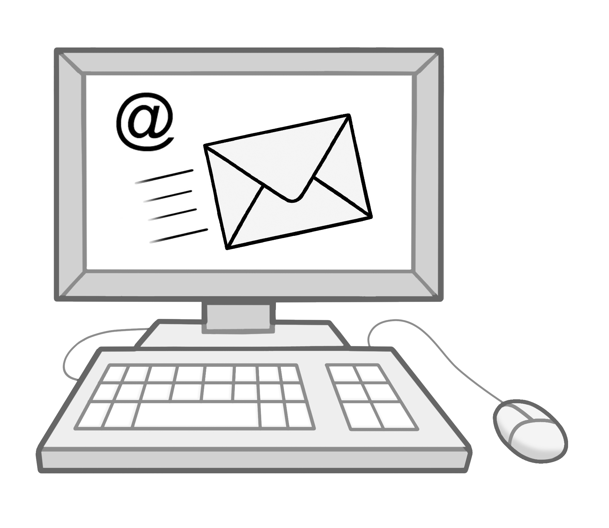Bild Computer mit Briefumschlag auf Bildschirm