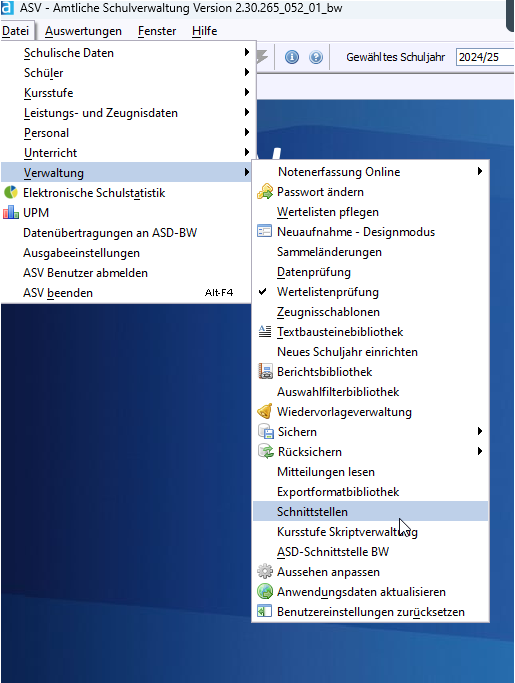 Schnittstelle aufrufen