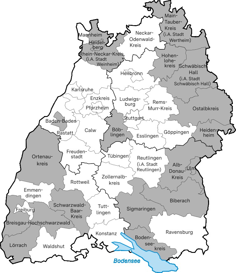 Hier ist die Themenlandkarte Digitalisierung zu sehen. Eingefärbt sind alle Bildungsregionen, die in diesem Bereich aktiv sind.