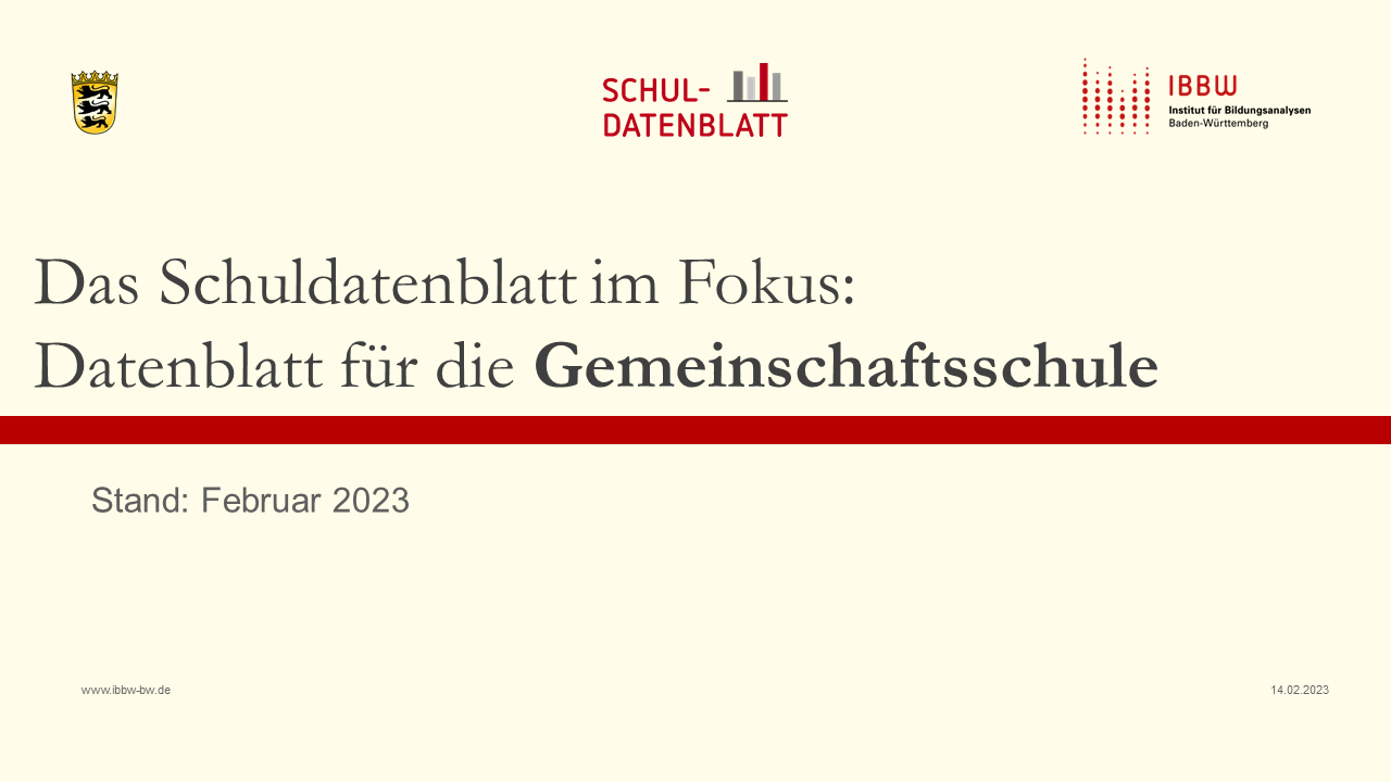 Im Videobeitrag stellt Dr. Ulrike Rangel das Schuldatenblatt für die Gemeinschaftsschule vor.