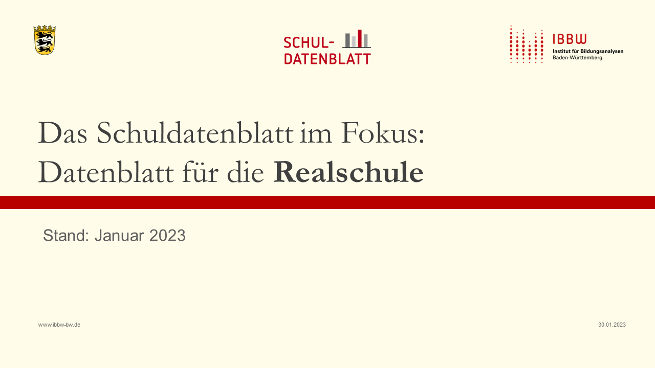 Im Videobeitrag stellt Dr. Ulrike Rangel das Schuldatenblatt für die Realschule vor.