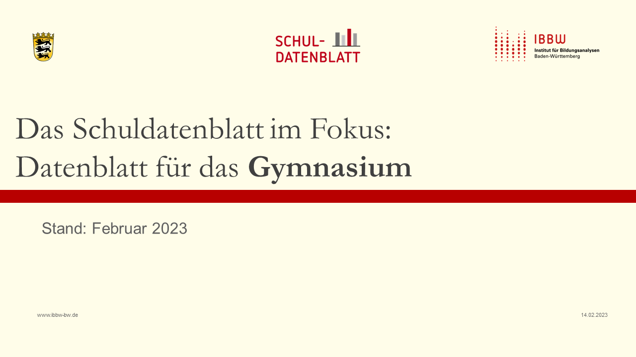 Im Videobeitrag stellt Dr. Andreas Jetter das Schuldatenblatt für das Gymnasium vor.